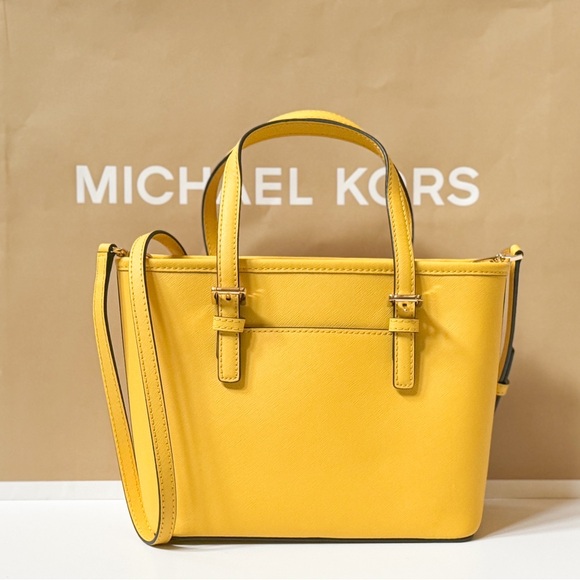 Michael Kors Jet Set Travel XS Tote Shoulder Bag Yellow Citrus - Picture 2 of 15